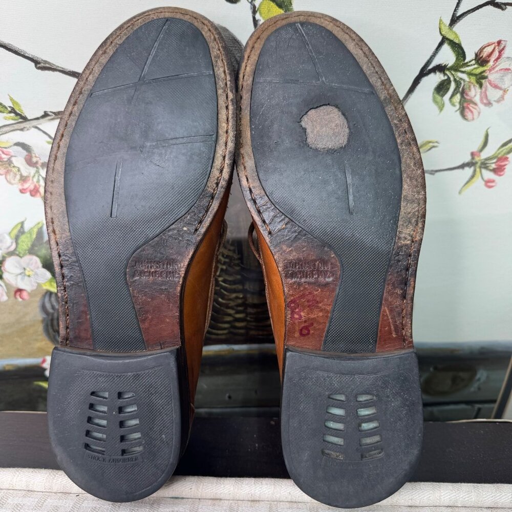 Johnston & Murphy Mens Size 9M Brown Leather Tassel Loafers Casual or Dress Shoe - Picture 7 of 9